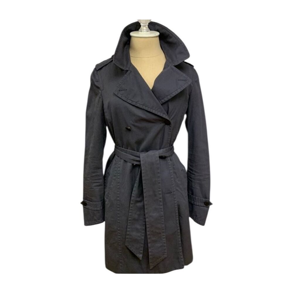 ✨Rag and Bone Cotton Grey Sz 2 Trench Coat with Wrap ✨
